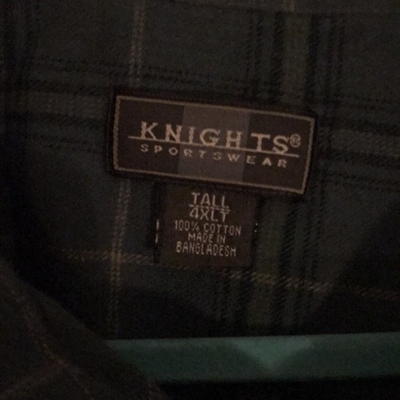 Different colored, plaid, flannel, 4XLT long sleeve button down shirt. - Picture 2 of 4